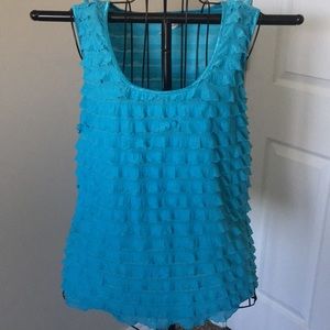Teal ruffle tank